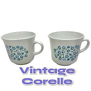 Corelle Blue Floral Coffee-Tea Cup Vintage Heather Pre-Owned